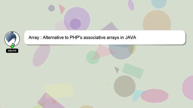Array : Alternative to PHP's associative arrays in JAVA смотреть онлайн