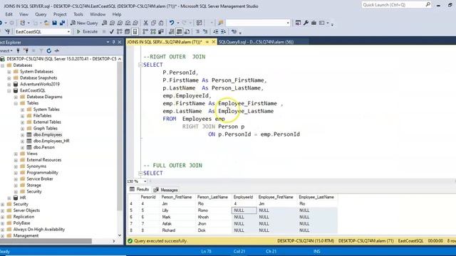 SQL Joins Inner join left join right join Full Join смотреть онлайн