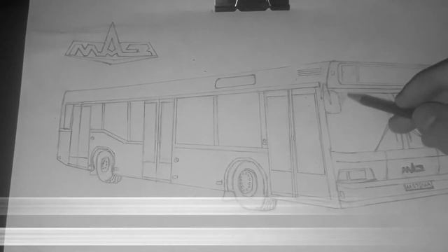 КАК НАРИСОВАТЬ АВТОБУС ПОЭТАПНО МАЗ-103 [TIMELAPSE] смотреть онлайн