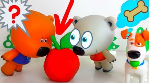 Как слепить из пластилина ЯБЛОКО. Ми-ми-мишки развивающий мультфильм.