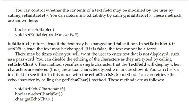 Using a text field | AWT in java | The Complete Refrence Java Audiobook смотреть онлайн