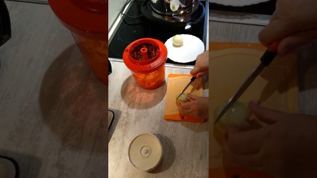 Tupperware. Extra-Chef, Basis-Chef. Измельчаю лук и морковь смотреть онлайн