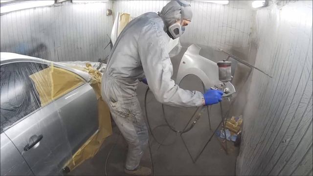 Покраска серебристым металликом на грунт мокрый по мокрому. смотреть онлайн