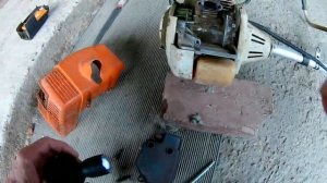 Ремонт мотокоса  Штиль FS 250 . - жмёшь на газ - она тупит .