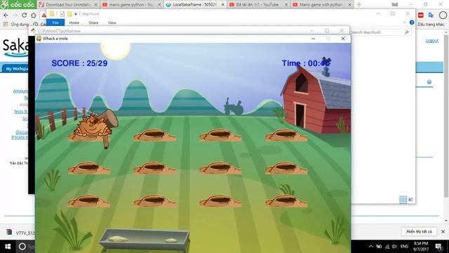 whack a mole with python and pygame смотреть онлайн