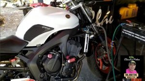 FZ6 600cc Yamaha limpeza de radiador e limpeza de reservatório com a substituição do aditivo...