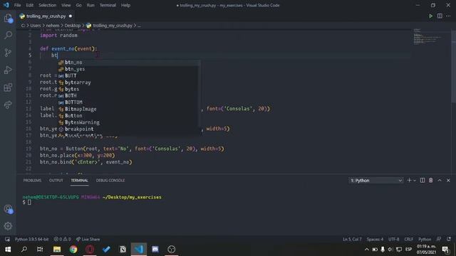 Conquista a tu crush con python ? | Tkinter смотреть онлайн