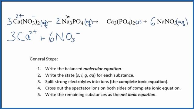 How to Write the Net Ionic Equation for Ca(NO3)2 + Na3PO4 = Ca3(PO4)2 + NaNO3 смотреть онлайн