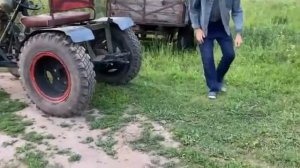 самодельный трактор, двигатель уд-2 с автоматическим сцеплением.