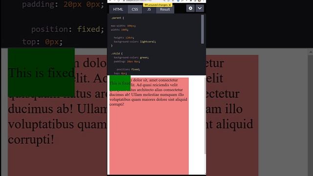 set parent width for the position fixed element смотреть онлайн