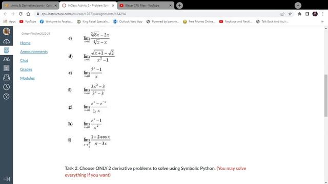 Solving Limits and Derivatives using Google Colab смотреть онлайн