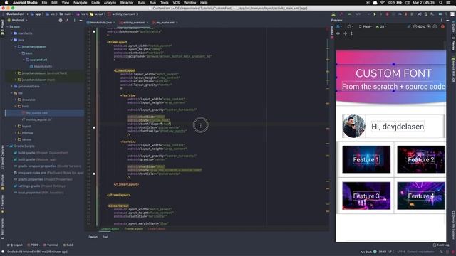 Android Custom Font | Android Studio Tutorial + GitHub Source Code смотреть онлайн