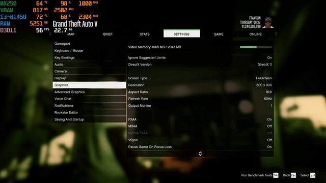 [i3-8145U \ MX250 Test] Grand Theft Auto V смотреть онлайн