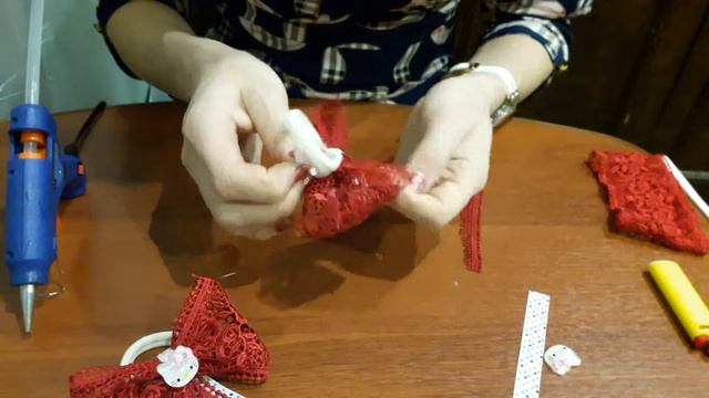 Бантики из кружевных ленточек Bows of tapes смотреть онлайн