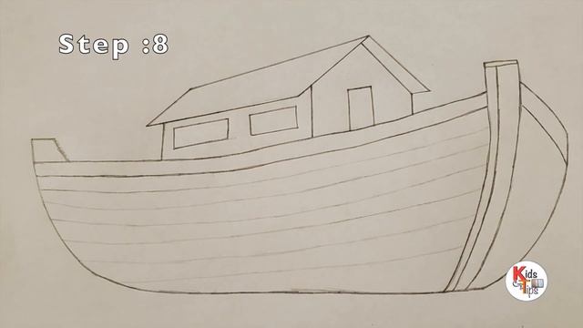 How to draw NOAH’S ARK Step by Step | Noah's Ark for kids | Kids drawing смотреть онлайн