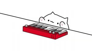 Кот играет на пианино-10 ЧАСОВ ПОДРЯД , прикол  Анимация Мем, Bongo cat