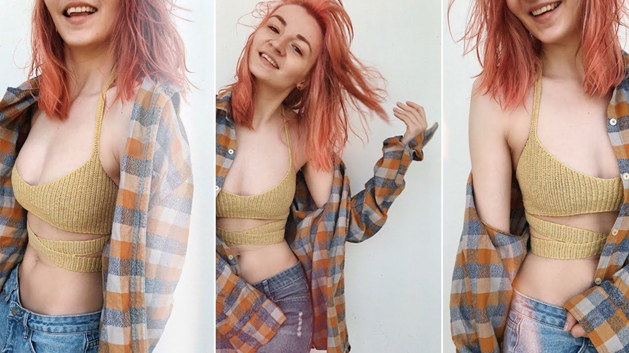 Мастер-класс Топ крючком с перехлестом на талии #kotikova_ribbedtop купальник крючком смотреть онлайн