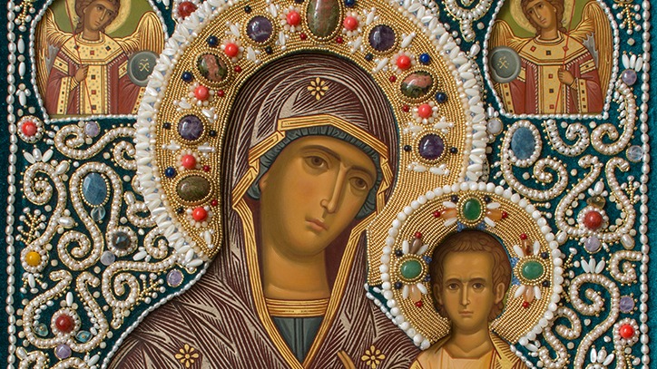 Жемчужный оклад для иконы. смотреть онлайн