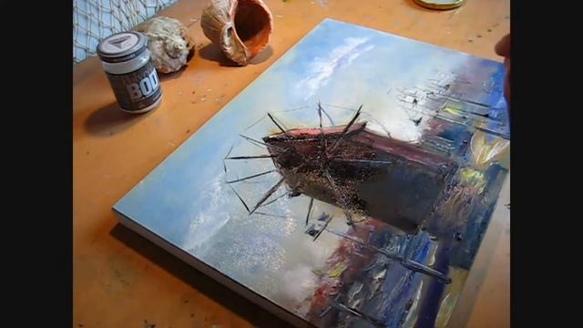 Художник Ксельма Рандвальд. Картина " Мельница в Несебре" смотреть онлайн