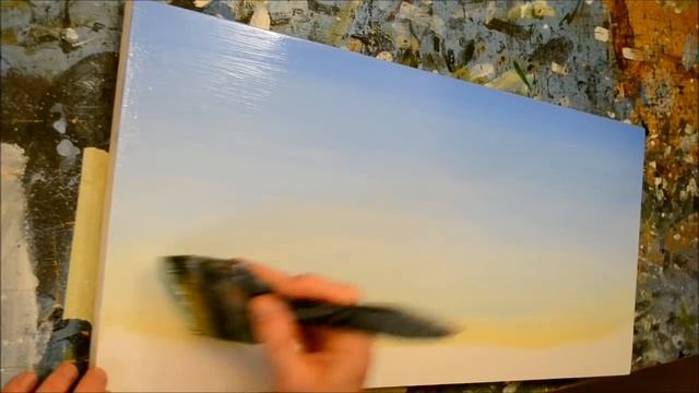 How to Paint a Sky - Acrylic Painting Lesson смотреть онлайн