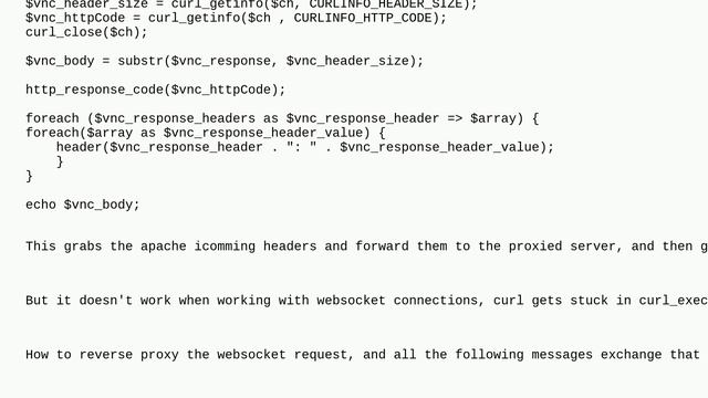 Webmasters: Reverse proxy pass websocket request with PHP in apache смотреть онлайн