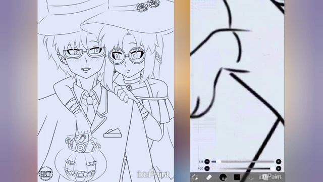 Fumizaki Hino and Tatsushi Anya wearing Halloween costumes (HinaGoza Speedpaint #206) смотреть онлайн
