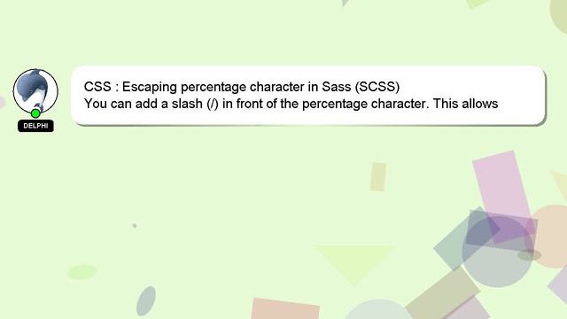CSS : Escaping percentage character in Sass (SCSS) смотреть онлайн