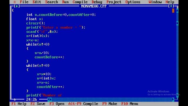 C Program To Find Number Of Digits Before And After Decimal Point In Floating Point Number смотреть онлайн