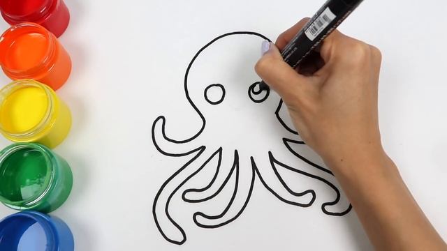 Cute Sea Animals Turtle, Fish, Octopus and More Drawing and Painting for Kids! смотреть онлайн