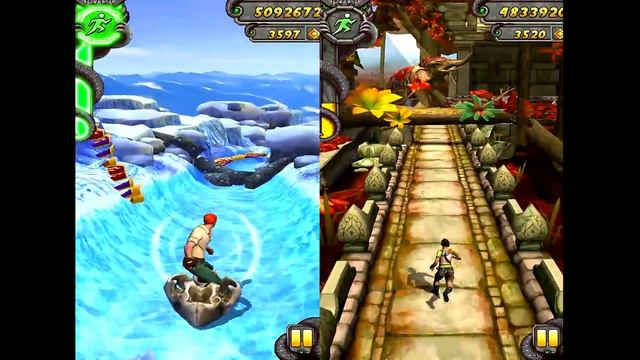 Temple Run 2 Frozen Shadows VS Fall Jungle Android iPad iOS Gameplay HD смотреть онлайн