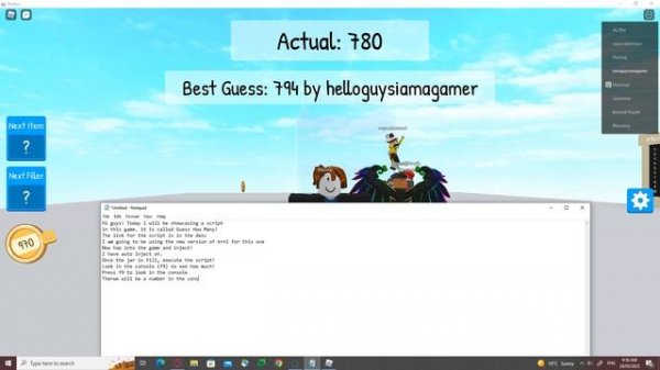 Roblox script Guess How Many | Pastebin