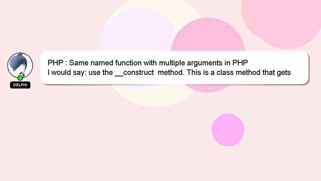 PHP : Same named function with multiple arguments in PHP смотреть онлайн