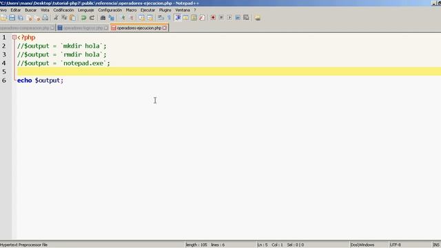 8 - Tutorial de PHP7 - Operadores de ejecución (shell) y archivos .ini смотреть онлайн
