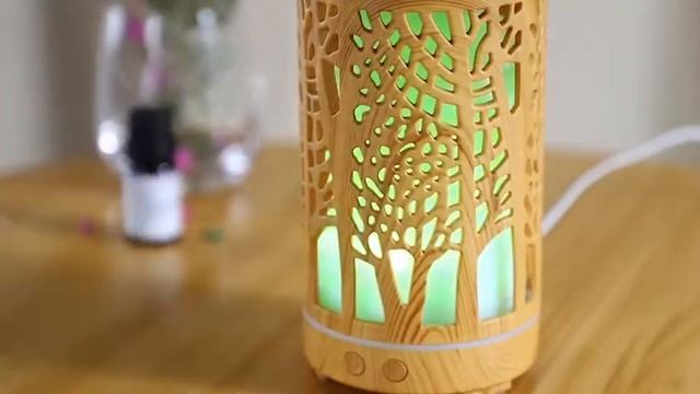 200ML Household Humidifier Hollow Wood Grain Aromatherapy Machine Mute Bedroom Energy Saving смотреть онлайн