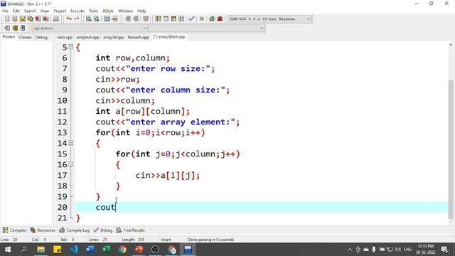 2D ( Dimensional) Array Program Elements enter by User - C++ Tutorial for Beginners in Hindi 43 смотреть онлайн