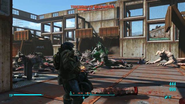 Fallout 4 Kneecapper minigun vs 22 Deathclaws (Sanctuary Hills; very hard difficulty) смотреть онлайн