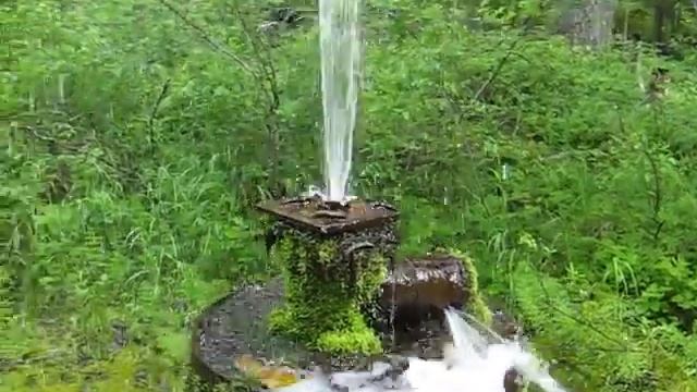 Фонтан в лесу. Карелия. Медвежьегорский район.п.Пиндуши смотреть онлайн