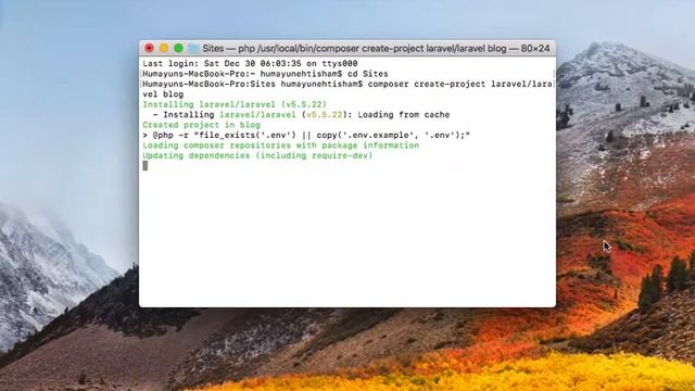 How to Setup & Create a Laravel Project in MacOS High Sierra смотреть онлайн