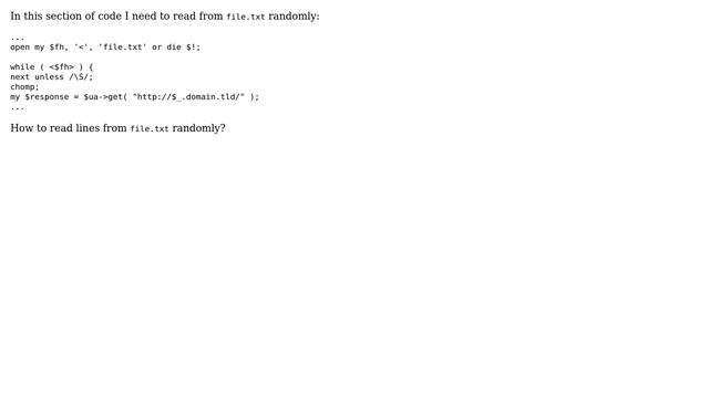 Unix & Linux: Random reading from file (perl) смотреть онлайн