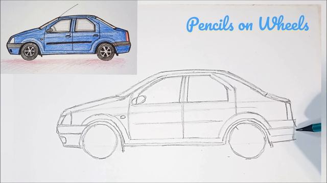 Как нарисовать машину Рено Логан 2009 Рисуем авто просто карандашами How to Draw Car Renault Logan смотреть онлайн