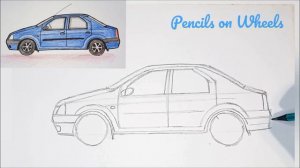Как нарисовать машину Рено Логан 2009 Рисуем авто просто карандашами How to Draw Car Renault Logan