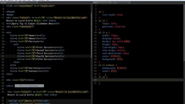 jQuery Tip 12 Simple SlideDown Menu смотреть онлайн