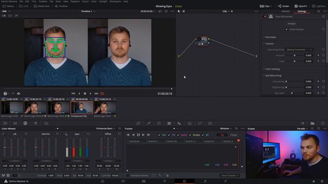 How to Make GLOWING EYES Effect EASY DaVinci Resolve 16 Tutorial смотреть онлайн