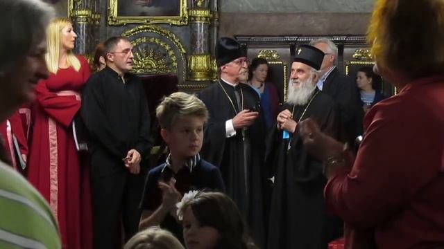 Patrijarh srpski Irinej posle koncerta u Sabornoj crkvi u Beogradu (14/14) смотреть онлайн