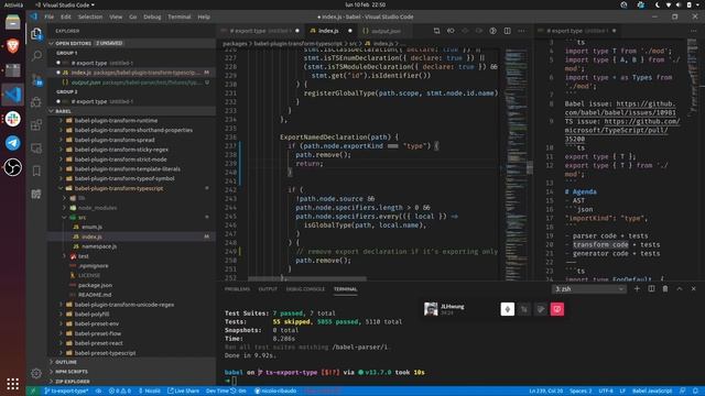 The Babel team contributes export type { T } for TypeScript смотреть онлайн