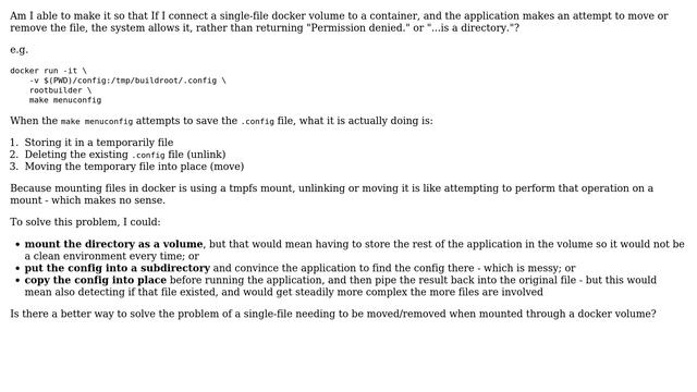 DevOps & SysAdmins: Single-file docker volume cannot be moved or removed due to permissions смотреть онлайн