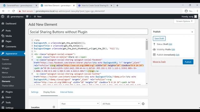 How to Create Social Sharing Buttons in GeneratePress without Plugin? - GeneratePress Tutorial смотреть онлайн