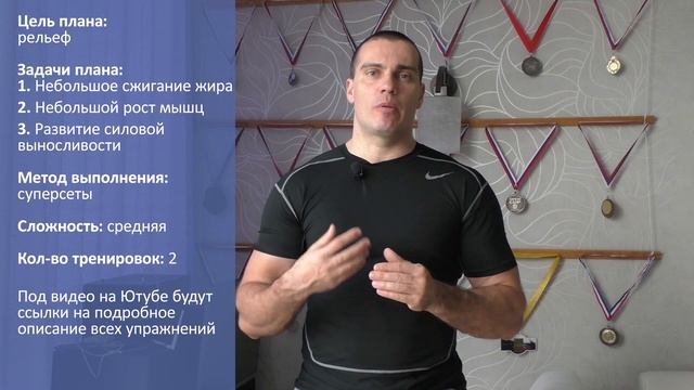Программа тренировок без инвентаря для мужчин на рельеф из 2-х занятий (1 тр) смотреть онлайн