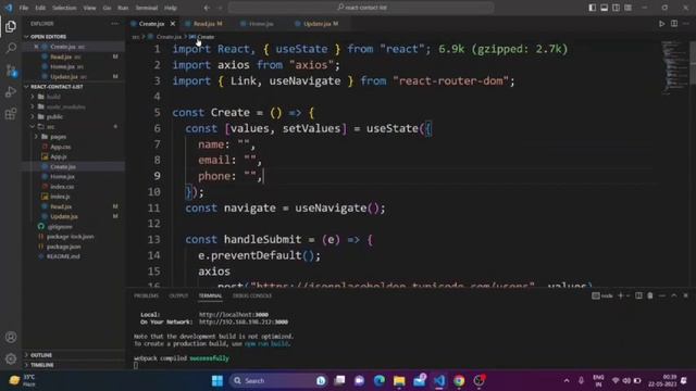 ContactList using Axios and Reactjs смотреть онлайн