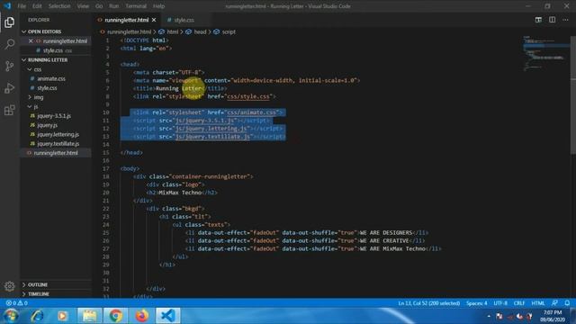 Animated running letters using HTML CSS and JS смотреть онлайн